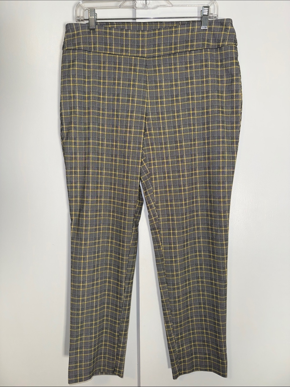 Counterparts Plaid Pants Black & Yellow Windowpane Print Women’s L Large